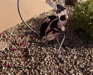 Rustic yard art Decor dog lifting leg 20in. X 28in