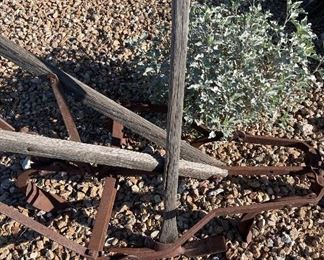 Old pick ax and plow Outdoor yard art Decor 7ft long 27in wide