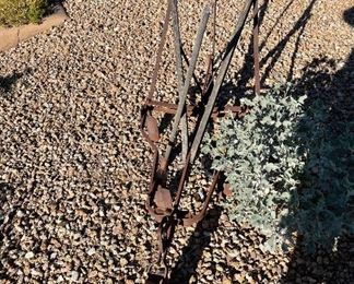 Old pick ax and plow Outdoor yard art Decor 7ft long 27in wide