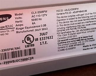 Samsung CLX-3305FW Color Laser Printer 13x16x16in HxWxD
