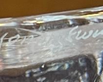 Matts Jonasson Owl Crystal Glass Sculpture Signed	6x5.25x1.5in	HxWxD
