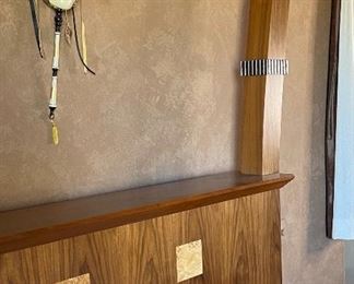 Custom Made Walnut & Birdseye Maple King Bed 86x98x98in HxWxD