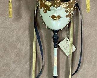 #3 Otto Bassano Masquerade Mask Venice Italy Venetian 24x10x6in HxWxD