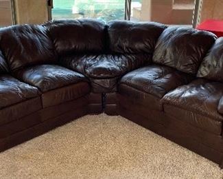 Creative Leather Sectional Sofa Couch 34x42 102 & 102 HxWxD
