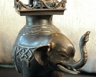 *Singed* Chinese Bronze Elephant 12x11x5in HxWxD