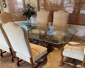 Robb & Stucky Amelia Dining Table & 6 Chairs Table: 30x48x96in