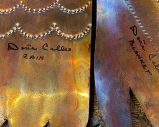 4pc Dona Calles Hammered Copper Ancestors 18in Long
