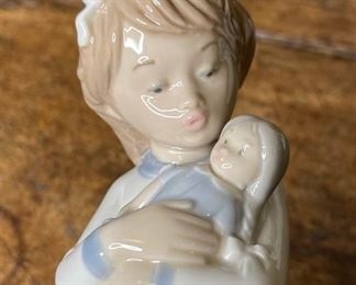 NAO Lladro Girl with doll Figurine 9.75in H