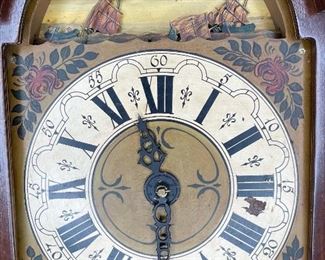 Antique Zaandam Dutch Friesian Clock Ships/Sea/Mermaid 46x13x8in HxWxD