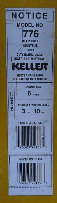 Keller 6ft Fiberglass Ladder 776 6ft