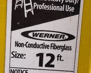 Werner 12ft Fiberglass Ladder FSA12	12ft	
