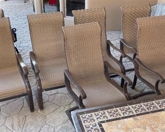 Agio Patio Tile top Table & 6 Chairs Table: 28 x 42x 72.25