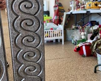 Silver metallic medium size mirror Total length & width 36in x 30in.