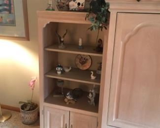 Entertainment center, floral, collectibles
