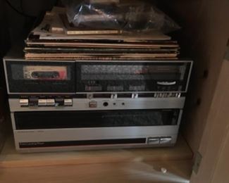 Am/fm cassette receiver, entertainment center, vhs, dvds, cds, tv