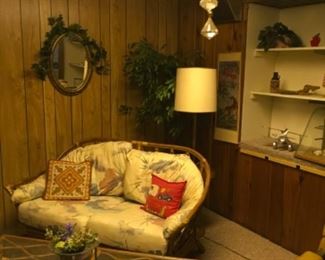 Couch, chimes, collectibles