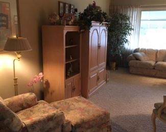 Entertainment center, chair