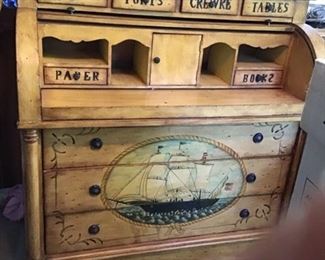 Nautical roll top desk