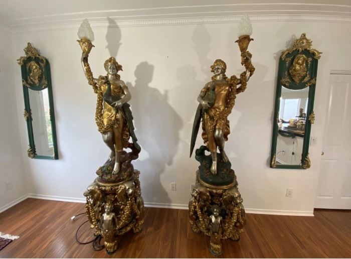 Collectible monumental bronze lamps 