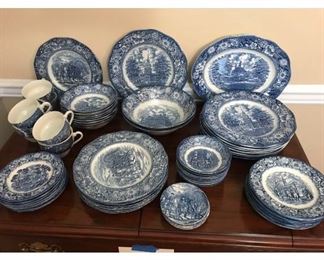 61 Piece Set of Liberty Blue China