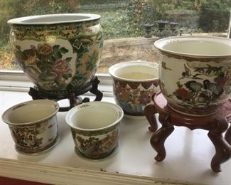 Assorted Asian Fish Bowl Planters