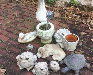 Assorted Outdoor Statues and Accessories