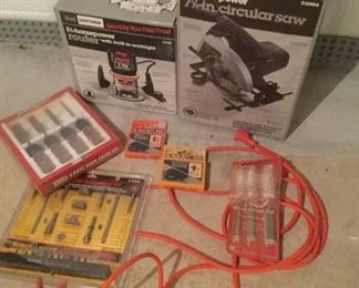 Craftsman Router and Circular Saw and Assorted Tools