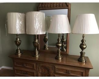 Four Brass Lamps