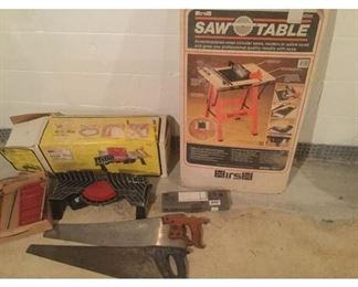 Hirsh Saw Table and Craftsman Miter Box with Saw