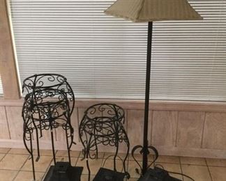 Patio Lamp, Lantern, and Plant Stands