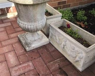 Three Cement Planters