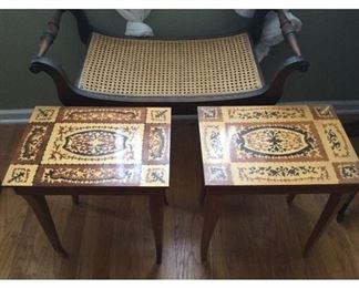 Two Musical Tables and Bench