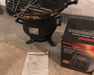 Windmere Portable Heater and Landmann Grill
