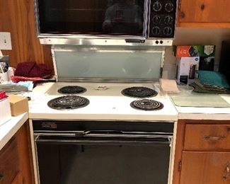 Stove-Microwave combo. Working good. $50.00 or best offer. Will need to be detached from home. 