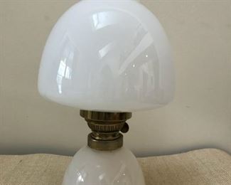 Mid-century milk glass oil lamp by Dansk Designs