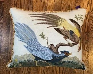 Needlepoint pillow measures 20" x 16"