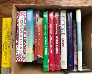 A sampling of the many cookbooks available for purchase