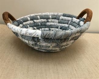 Haitian made fabric bowl with handles