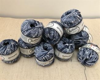 Armoire Yarn - 12 Skeins of Blue
