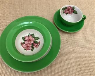 Greenbrier Hotel China. Dorothy Draper for Mayer China Company. Green Rhododendron. Two sets available