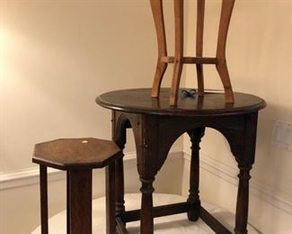 From left to right: 18" tall side table with 11" diameter, 24" tall side table with 23" diameter and 17 1/2" tall side table with 11" diameter