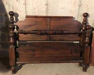 Full-size wood bed frame