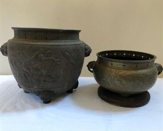 Brass planters/urns