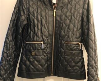 Mona Leah vegan leather front sip quilted jacket. Size S. One of our favorites from more than 100 pieces of designer clothing and coats in sizes S, M & L and Size 2 - 10