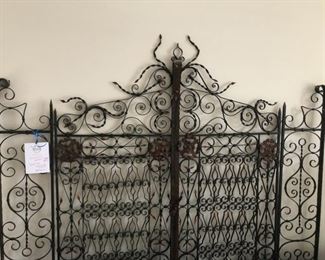 Twisted metal king headboard. King Beautyrest mattress available, too