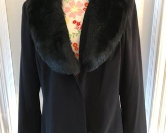 Fur trimmed evening jacket. Travis Ayers size 10