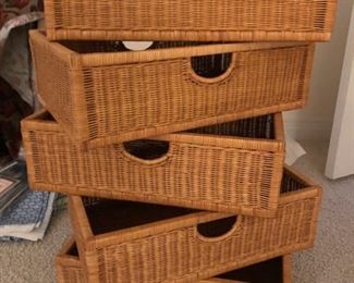 Wicker storage bins - 10 available
