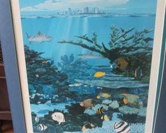New Orleans aquarium 1990 print signed by Akers