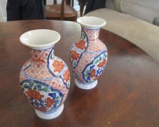 Pair antique Imari vases