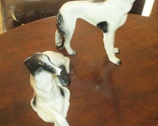 Pair Porcelain borsoi porcelain dogs